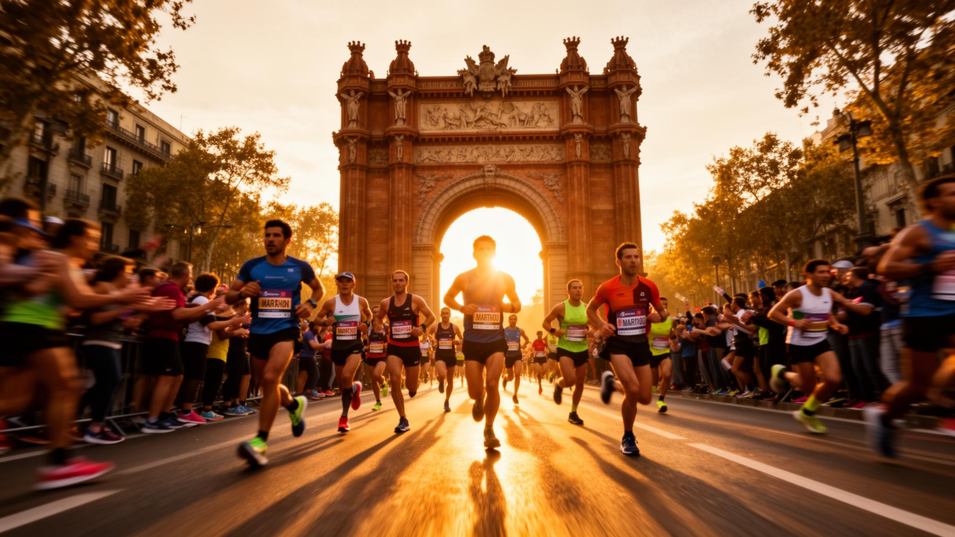 Barcelona Marathon at Arc de Triomf